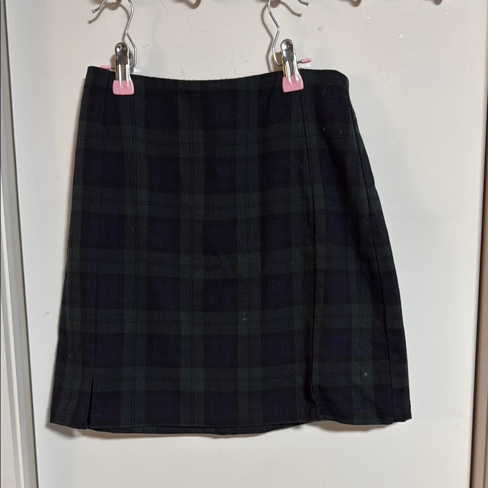 Plaid Black and Green Women's Skirt
